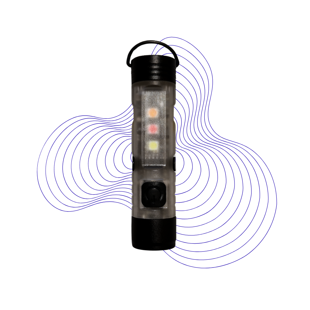 AKRYPT Slug LE law enforcement EDC light featuring multi-color LED signaling, magnetic mounting and attachable clip for first responders and emergency services.