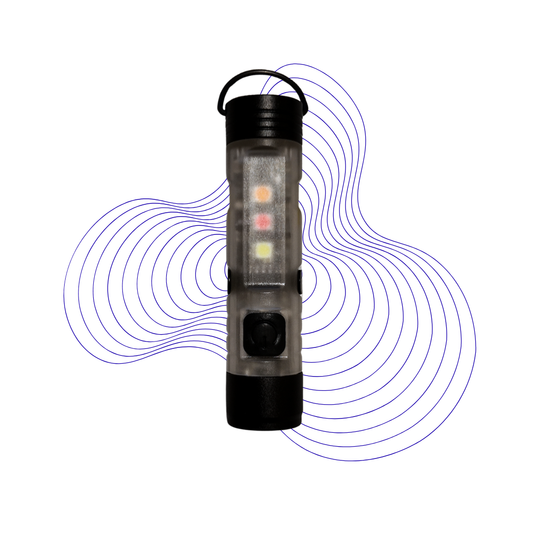 AKRYPT Slug LE law enforcement EDC light featuring multi-color LED signaling, magnetic mounting and attachable clip for first responders and emergency services.