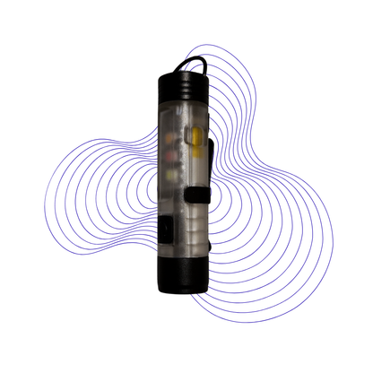 AKRYPT Slug LE law enforcement EDC light featuring multi-color LED signaling, magnetic mounting and attachable clip for first responders and emergency services.