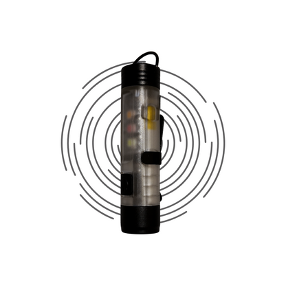 AKRYPT Slug tactical illumination device with multi-color LEDs, compact cylindrical design, signaling and identification light for law enforcement and military use