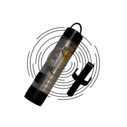 AKRYPT Slug tactical illumination device with multi-color LEDs, compact cylindrical design, signaling and identification light for law enforcement and military use