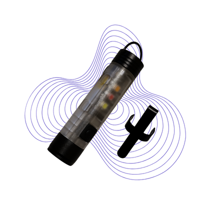 AKRYPT Slug LE law enforcement EDC light featuring multi-color LED signaling, magnetic mounting and attachable clip for first responders and emergency services.