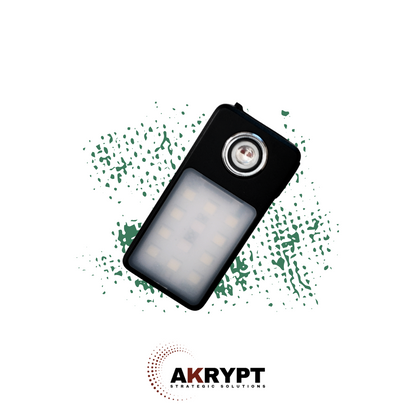 AKRYPT Vigil IR tactical illumination device with infrared and visible modes, compact signaling light for night operations, law enforcement and military use